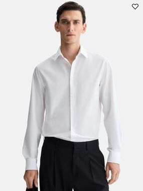 Men’s H&M White Slim Fit Button-Down Dress Shirt – Size Large
